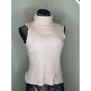 Vintage Pink Sleeveless Turtle Neck Size Large